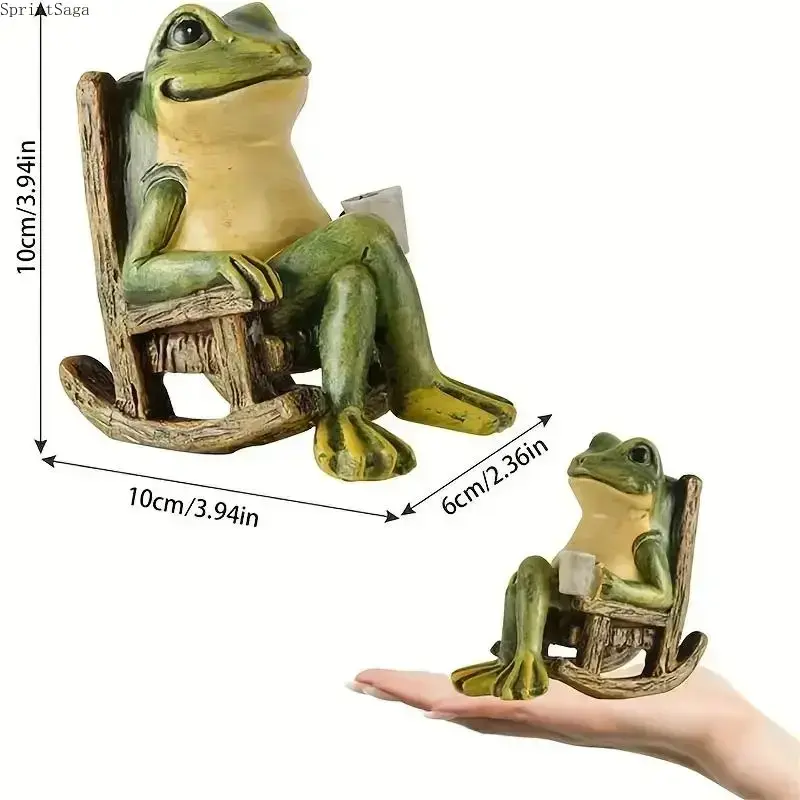 Solar Powered Frog Garden Statue, Cute Animal Garden Decor with Auto On/Off Light, Waterproof Outdoor Sculpture for Yard, Patio, Lawn, and Indoor Decor, Perfect Gift for Halloween, Christmas, and Garden Lovers