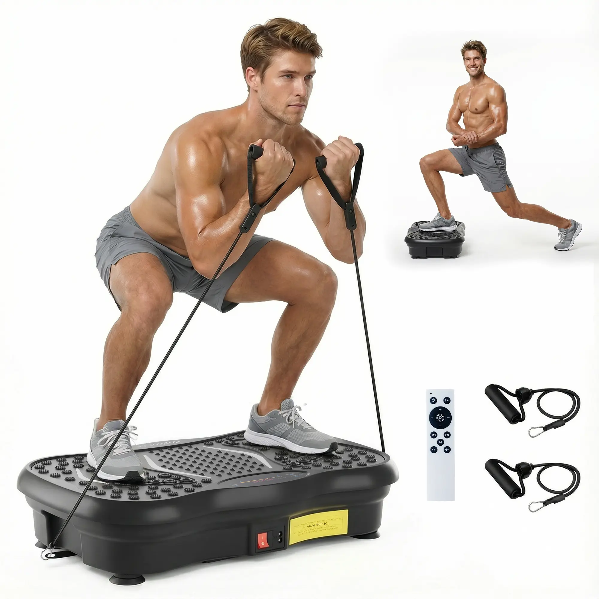 HopHorse Adjustable Speed Vibration Plate – Quiet Home Exercise Equipment for Full Body Fitness, Multifunctional Walking Pad & Pedal Exerciser Alternative, Power Vibration Plates for Workout & Muscle Toning | Black Friday & Cyber Monday Deal