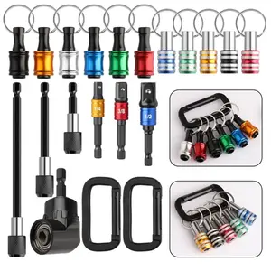 18PCS 1/4" Hex Shank Quick Release Keychain Screwdriver Bit Set | Multi-Bit Screwdriver with Holder | Portable Pocket Tool for DIY Home Car Repair