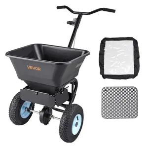 VEVOR Lawn Spreader, 100LBS Capacity, Walk - Behind Push Spreader, 0 - 9.8ft Spreading Width, 13 in All Terrain Pneumatic Tires, Fertilizer Spreaders with Hopper Grate, for Seed Salt Ice MeltVEVOR Super Brand Day