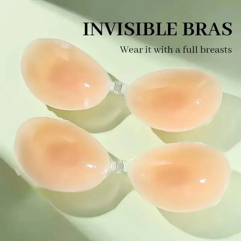 Silicone Invisible Strapless Bra, Self-Adhesive Backless Push-Up Set, Women's Lingerie and Accessories, Fits All Cup Sizes, Underwear