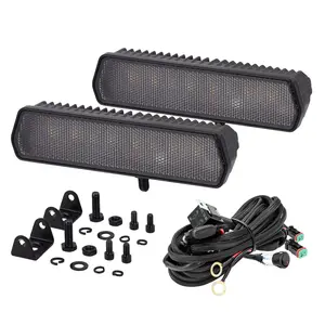6 Inch LED Light Bar, 2PCS 120W Flood Diffusion Beam 12000LM LED Off Road Driving Fog Lights with Wiring Harness Kit Waterproof Work Light Pods for Trucks UTV ATV Motorcycle Dirt Bike