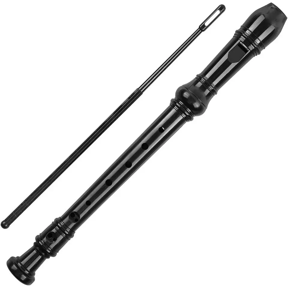 Soprano Recorder Descant Flauta Recorder 8 Hole ABS Clarinet  Style Treble flute C Key With Fingering Chart Instructions with Cleaning Rod Bag