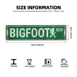 Bigfoot Blvd Vintage, 4X16 Inch,Suitable for outdoor front door decoration, humorous warning sign.