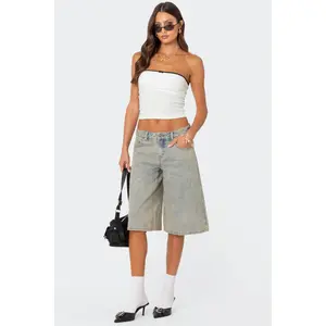 Xtra Long Acid Wash Denim Bermuda Shorts Xtra Long Acid Wash Denim Bermuda Shorts