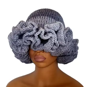 Crochet Ruffle Hat - Soft Ruffle Design, Casual Style, Perfect for Spring, Summer, Winter and Wear