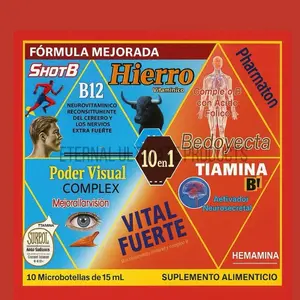 Hiero Vitamin B12 10 - B12 Antioxidant Dietary Supplement for Healthcare and Edible Fitness, Includes 10 Microbacterias of 15 mL