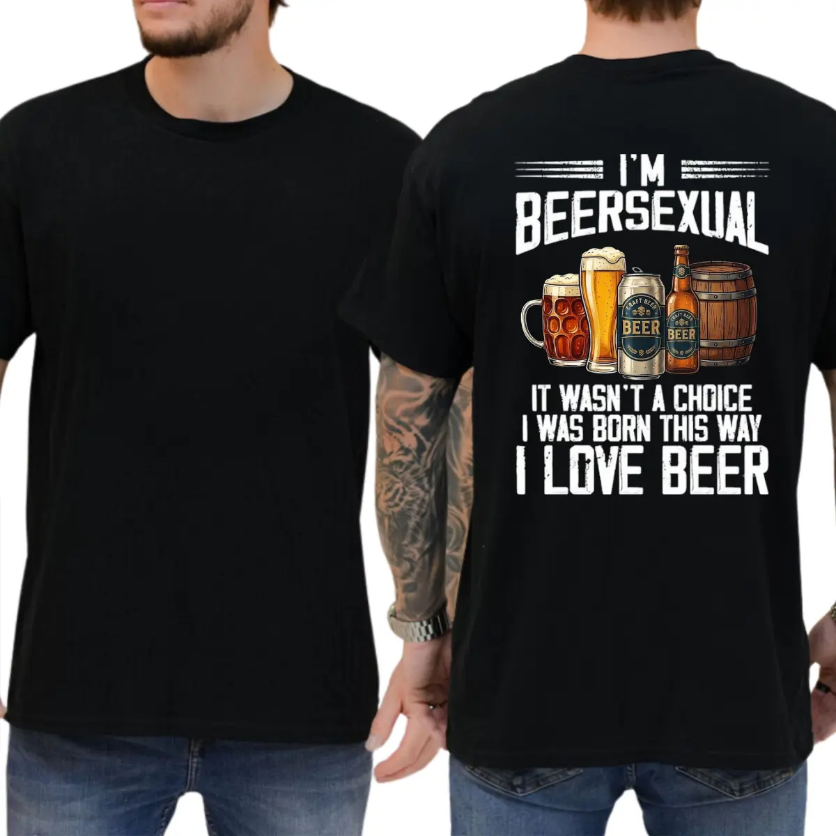 I'm Beersexual T-shirt, Funny Shirts, Humour Tee, Unisex Graphic Tees, Casual Wear, Comfy Cotton, Gift For Beer Lovers