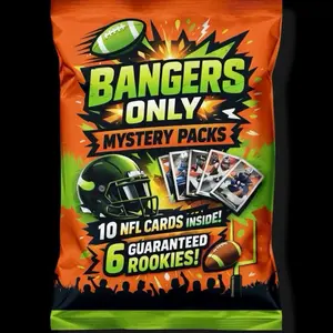 Bangers Only NFL Packs - 10 Cards Inside, 6 Guaranteed Rookies, Mystery Packs with Randomly Inserted Case Hits