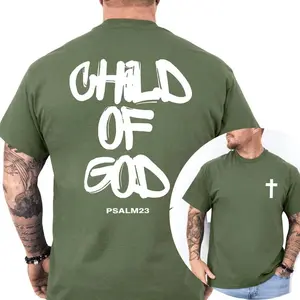 Child of God Christian T-Shirt for Men, Inspirational Bible Verse Tee, Religious Jesus Faith Graphic Apparel, Retro Spiritual Gift Top