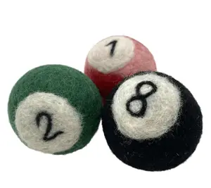 Pool Rattle Balls (set of 3 balls) Fun Natural Felt