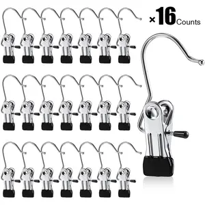 Ultimate Lightweight 16 Counts Anti-Rust Hanging Clips Clothespins,  Travel Leggings Skirt Hanger Organizer for Home & More, Spacesaving Magic Hat & Pants Trousers Storage Rack Multipurpose Organized Hooks Clotheshanger