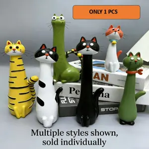Funny Long Neck Cat Resin Vase, Home Decorative Vase, Unique Home Decor, Cute Animal Design, Perfect for Living Room and Bedroom, Fun Gift Idea