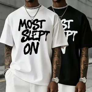 Men’s retro motivational graphic T-shirt with a drop-style font, ’90s vintage athletic energy, emo rock punk vibe, heavyweight cotton crew neck, colorfast fabric, hip-hop urban street-style casual short sleeves.