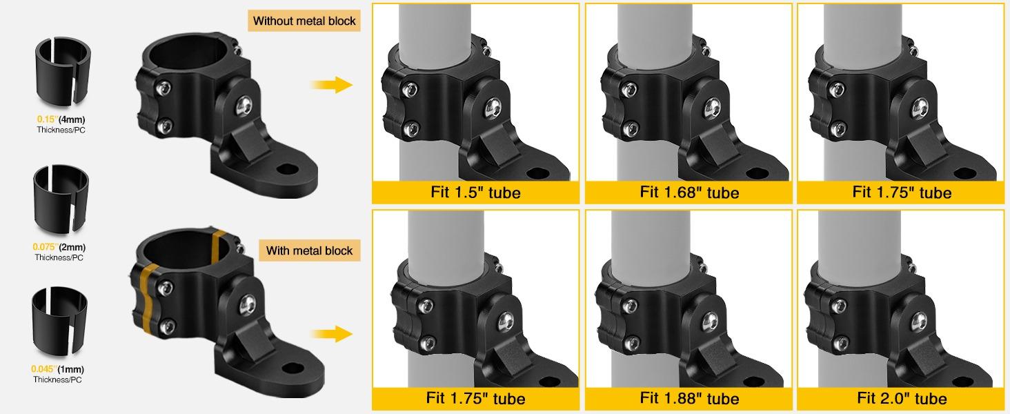 Nilight 1PC UTV Flag Antenna Mount Whip Light Mounting Bracket Black Adjustable Heavy Duty for 1.5 to 1.75inch 1.75 to 2inch for Polaris RZR Ranger Can Am Maverick X3 Talon