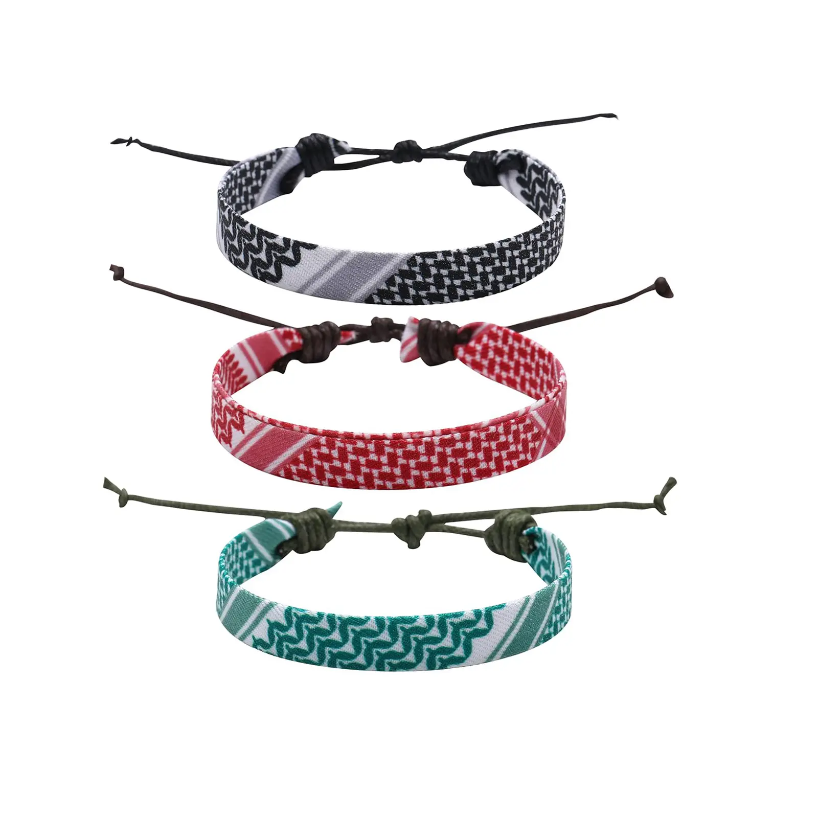 Palestine Kuffayah Braid Bracelet, Adjustable Braided