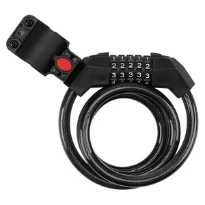 5-Digit Resettable Combination Bike Cable Lock, Keyless Steel Bicycle Lock with PVC Coating & Mount Bracket, 120cm Security Cable for Mountain Bikes, Road Bikes & Scooters