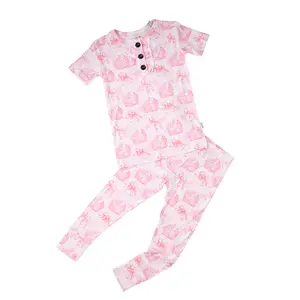 Juniper RUFFLE TWO PIECE Easter Bunny Floral Bamboo Toddler Set Ultra Soft Breathable Playful Prints Flexible Fit Eco Friendly 18M to 8