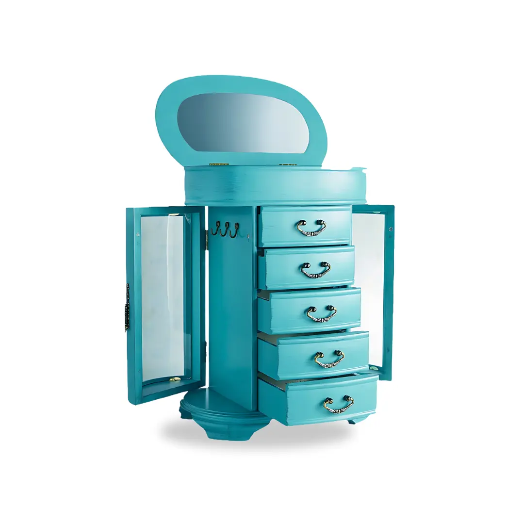 Hives & Honey Daphne Jewelry Chest in Antiqued Turquoise with Ample Storage and Durable Construction jewelry organizer