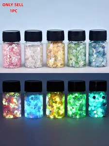 1 Pcs Mixed Luminous Soft Clay Resin Filler Cherry Blossoms Heart Star Slices Polymer Clay Sprinkles Jewelry Making Nail Art Decor Soft Texture
