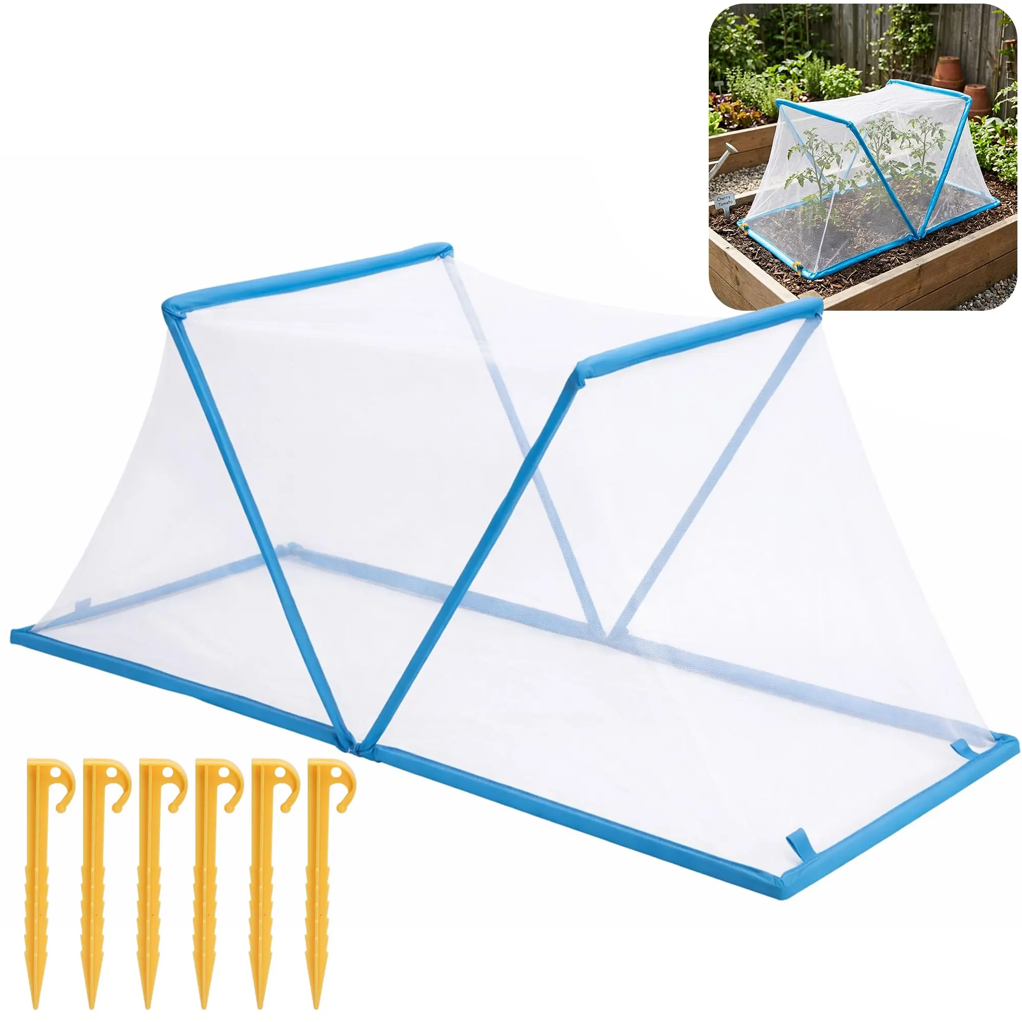 Foldable Arched Plant Shading Canopy Portable Greenhouse, Garden Supplies With 6 Ground Anchors, Breathable Polyester Mesh Cover For Outdoor Seedling Cultivation Plant Shelter
