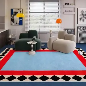 Geometric Pattern Carpet, 1 Count Modern Non-slip Washable Floor Mat, Decorative Area Rug for Home Living Room Bedroom Hotel, Decorative Rugs