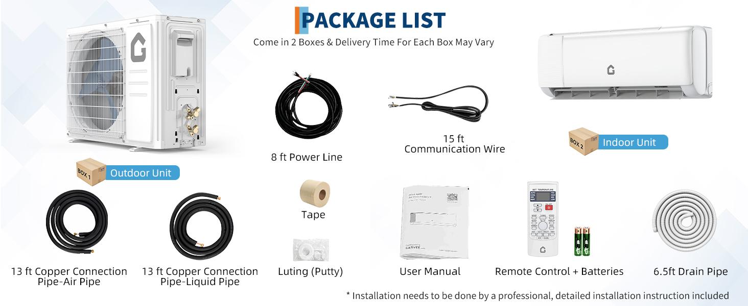 GARVEE 2025 New Refrigerant SEER 21 12000 BTU 230V Mini Split Air Conditioner | Energy-Efficient Inverter AC System with WiFi, Remote Control & Easy Installation Kit for Rooms Up to 750 Sq.Ft