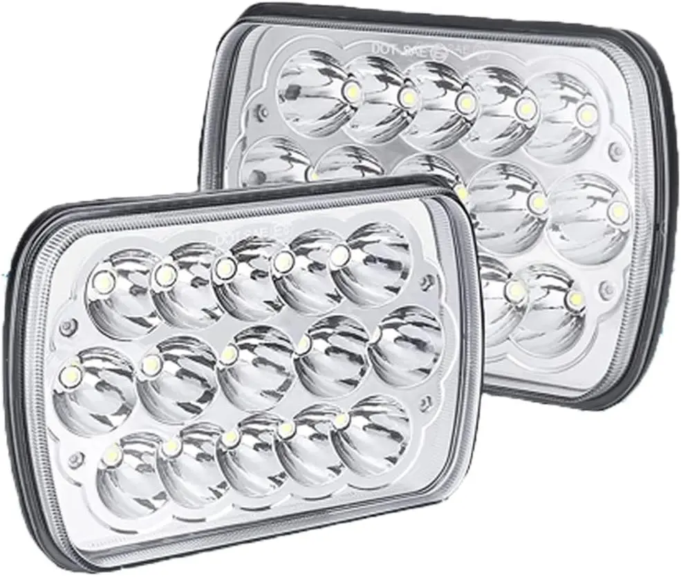 H6054 LED Headlights 5x7 Headlights Assembly Hi/Low Sealed Beam H4 9003 Plug Rectangular Front Headlamp LED Headlights for Jeep Wrangler XJ Headlights Chevrolet Truck Van