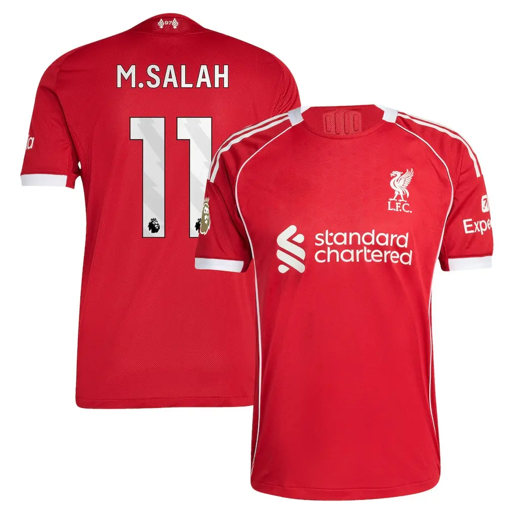 Unisex Soccer Liverpool Team Mohamed Salah Champions League 2025/26 Away Replica Player Jersey - Red Unisex Soccer Liverpool Team Mohamed Salah Champions League 2025/26 Away Replica Player Jersey - Red