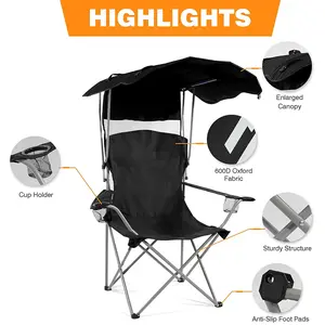 Summer Style Foldable Leisure Chair — Featuring an Adjustable Sun Canopy | Portable Camping Chair (Ideal for Beaches, Fishing, & Sporting Events) | Includes Dual Cup Holders & Storage Bag | Available in Single or Double Seater Options