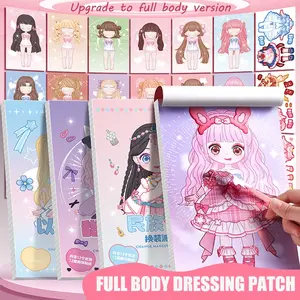 Fascinating DIY Seven-Color Princess Costume Sticker Book, Handmade Dress-Up Puzzle, Beautiful Makeup Book Stickers, Party Birthday Gift, Adhesive Stickers, Fun Stickers