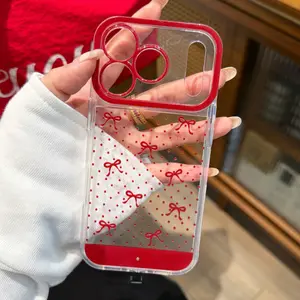 LED Red Polka Dots Phone Case, Compatible with iPhone 11/12/13/14/15/16/17 Pro/Pro Max/Plus, Stylish Protective Cover, Unique Design for Daily Use, Protective Casing