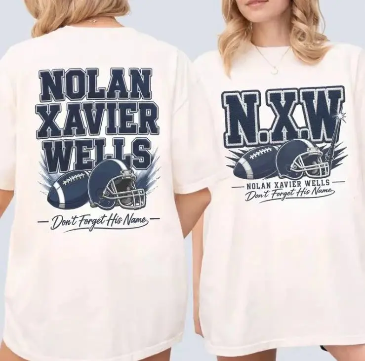 Nolan Xavier Wells Shirt, Dont Forget His Name T-Shirt, NXW Vintage Sports Graphic Tee, American Football Fan