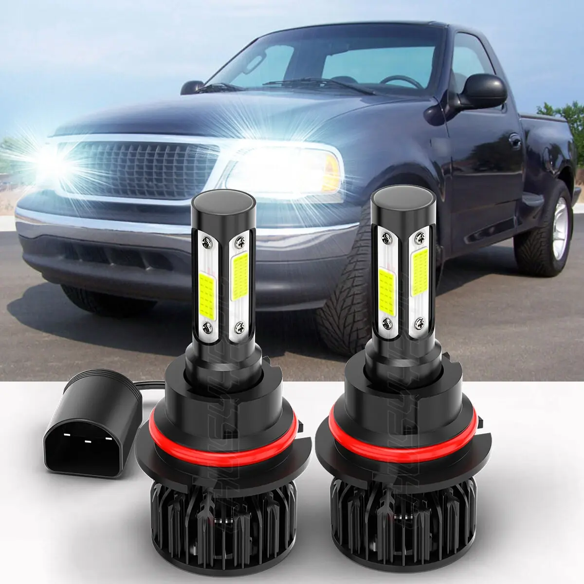 LED For F150 1997-2003 Headlight Kit 9007 HB5 6000K White Bulbs High-Low Beam Led Headlamp Vehicle Led