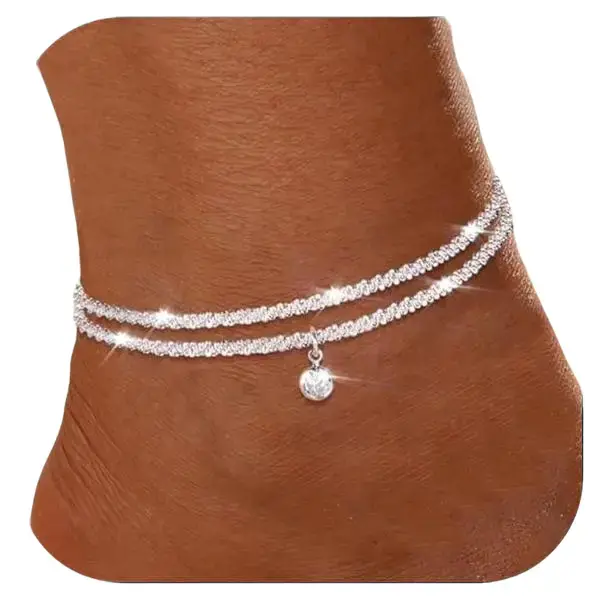 Milacolato Accessories for Women, S925 Sterling Silver Layered Ankle Chains with Butterfly, Heart & CZ Designs, Adjustable Waterproof Beach Anklets Jewelry, Waterproof Stackable Anklet, Ankle Bracelet, Cubic Zirconia, Birthday, Silver Anklets