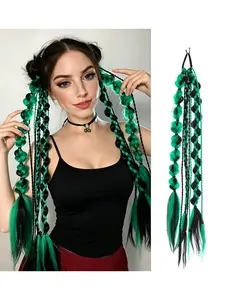 Two-Tone Twist Braid 22 Inch Synthetic Braided Wig, Ultra Soft Voluminous Invisible Braiding Ponytail Hair Bundle, 55g Lightweight, Daily Party Cosplay Dreadlock Extensions