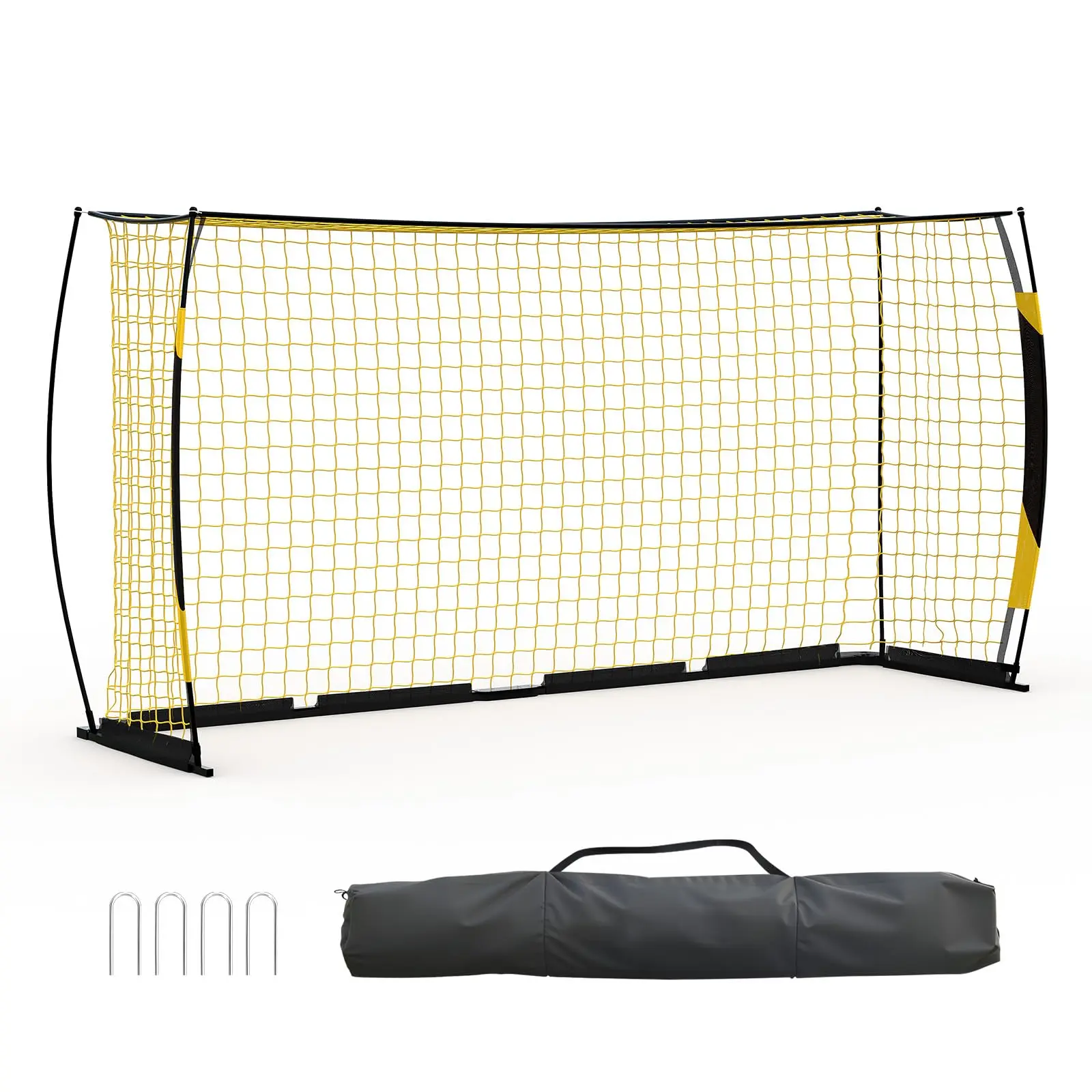 Gaomon Compact & Portable Collapsible Soccer Goal (12x6 ft) - 7-Ply Polyester Mesh, Heavy-Duty Metal Base, Quick Setup, Ultra-Stable Weather-Resistant Soccer Training Equipment with Carry Bag for Backyard Use