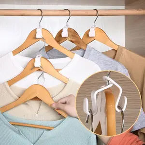 30 PCS Multifunctional clothes hanger hooks save space in student dormitories; clothes can be stacked without leaving marks.
