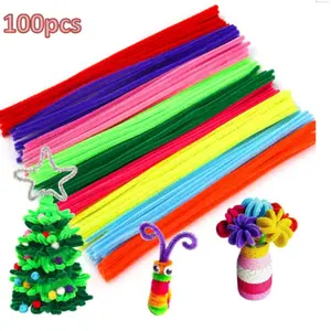 100pcs 6mm X 300mm Twisty Sticks Pipe Cleaner, DIY Craft Supplies, Handmade Education Materials, Floral Decorations, Wreath Making Tools