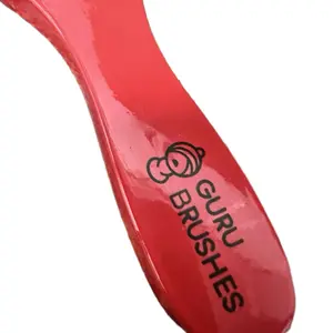 Guru Brushes Medium Guru Brush with Red Handle and Black Bristles for 360 Waves Patterns and All Textures Bristle Wave Brush for Men Boar Natural