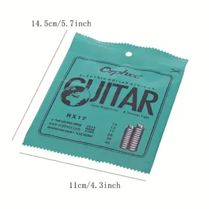 Orphee Electric Guitar Strings RX17 Nickel Plated Light Natural Single Pack of 6 Strings 10-46 for Superior Sound Quality