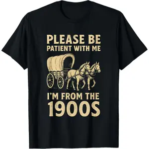 Vintage 1900s Retro Dad Tee - Funny Century Themed Cotton Shirt for Father's Day