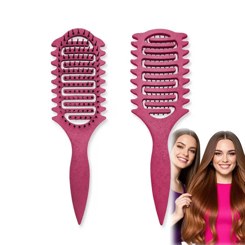 Orchid Wavy Thermal Brush - Pink Detangling Hair Brush for Women Curl Defining Styling Tool by Cecily Braden Lymphatic Hair Dye Brush dandruff remover comb wavy talk brush short hair