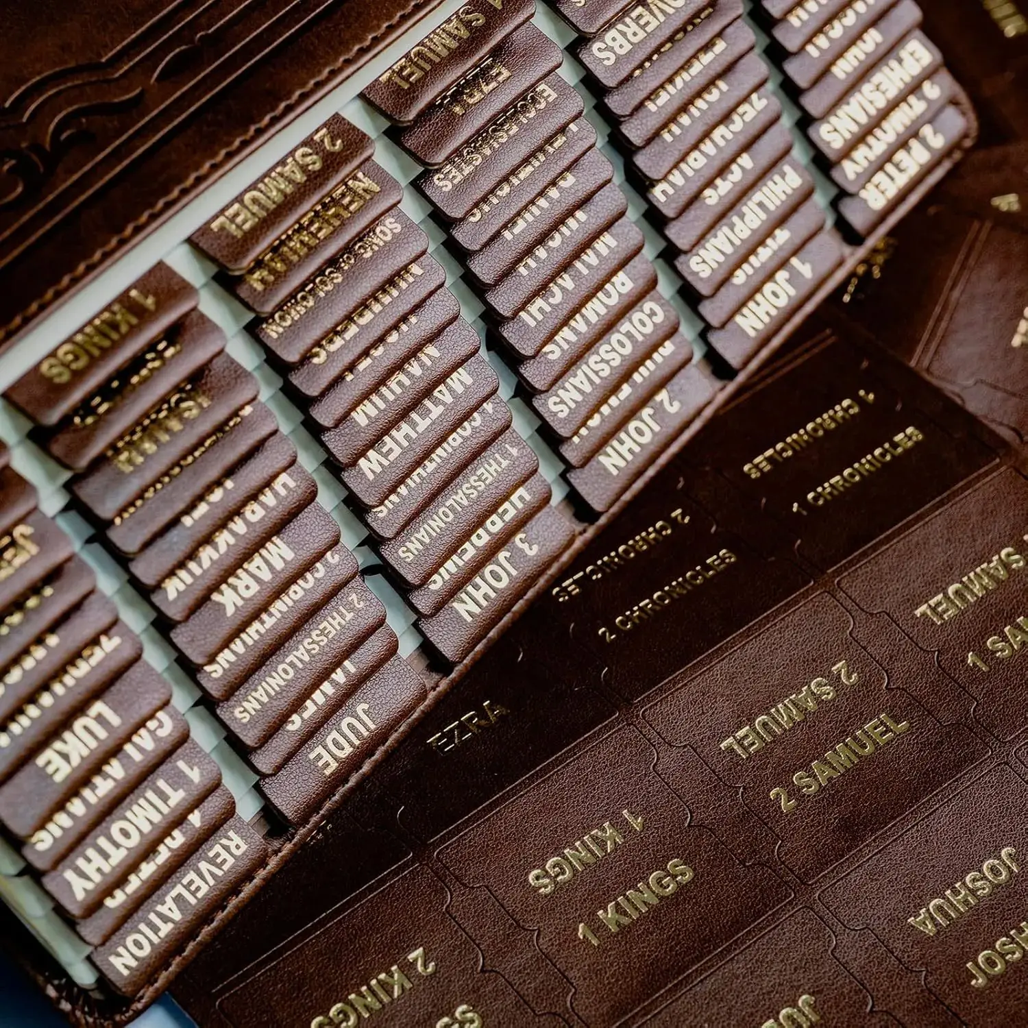 Leather Bible tabs, Bible Tabs for Women and Men, Bible Tabs for Study Bible, 80 Bible Index Book Tabs in Total, 66 Bible Tabs for Old and New Testament, Additional 14 Blank tabs