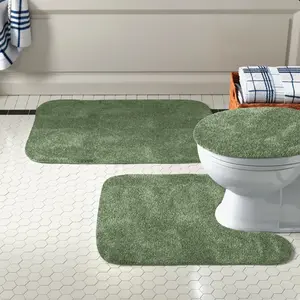 3-Piece Luxury Bath Rug Set Ultra Soft Non-Slip Quick Dry Bathroom Floor Mats