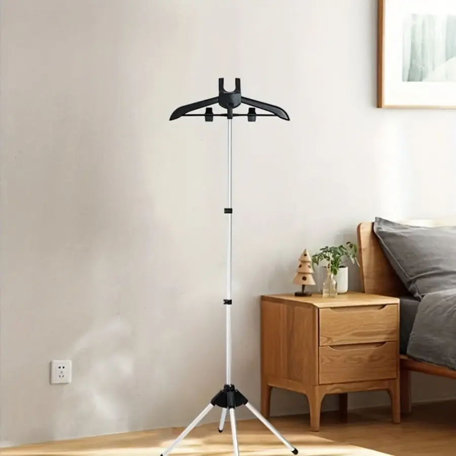 Aluminum Alloy Telescopic Ironing Rack - Foldable and Height-adjustable Clothes Drying and Ironing Rack with 360° Rotating Arm Design, Capable of Hanging and Drying Multiple Layers of Clothes Rack