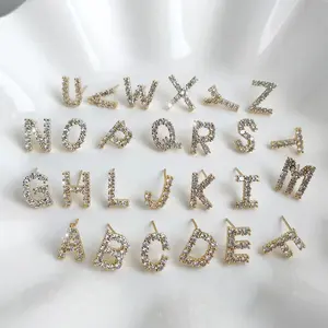 CZ Initial A-Z Micro Pave Earrings, Costume Jewelry Fashion Accessory, Valentine's Day Gift