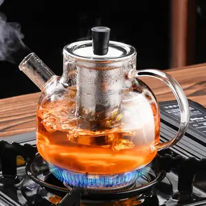 PARACITY Glass Teapot Stovetop, Borosilicate Clear Tea Kettle with Removable Stainless Steel Infuser,Teapot Blooming and Loose Leaf Tea Maker Tea Brewer, Gift for Family and Friends, 20oz/600ml Teacup