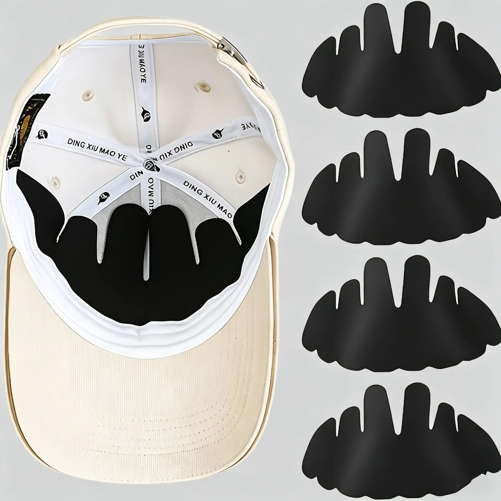 12-Pack Sweatband for Baseball Caps - Suitable for Sports Hats, Wide Brim Hats, and Outdoor Hard Top Hats. Easy to Install with Adjustable Headbands
