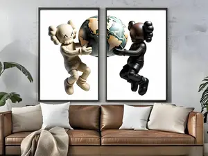 Kaws Hypebeast Collage Poster, Set of 2 Printable Kaws Poster, Kaws Wall Art,Unframed for Home Decor